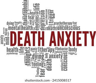 Death Anxiety word cloud conceptual design isolated on white background.