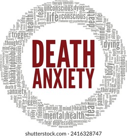 Death Anxiety word cloud conceptual design isolated on white background.