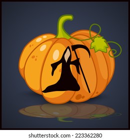 death , banner and background for pumpkins for Halloween