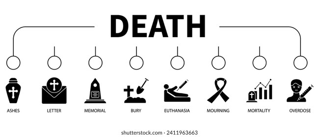 Death banner web icon vector illustration concept