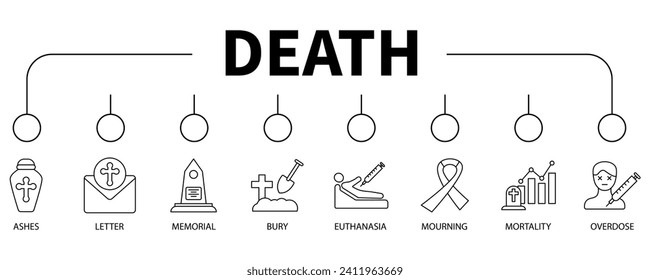 Death banner web icon vector illustration concept