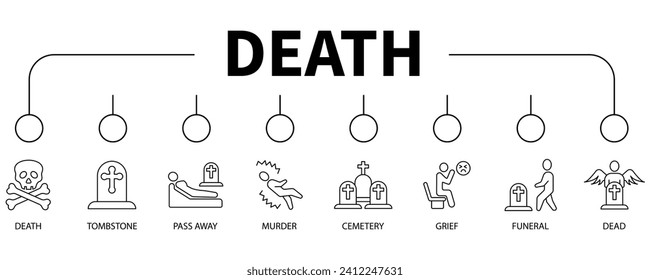 Death banner web icon vector illustration concept