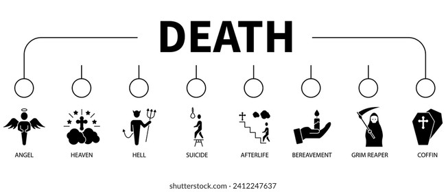 Death banner web icon vector illustration concept