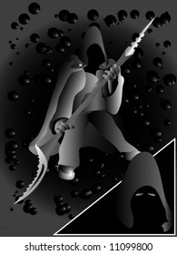 Death with battle scythe (vector)
