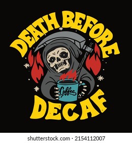 Afiche divertido de la muerte antes de la sordera