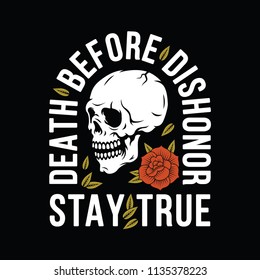 DEATH BEFORE DISHONOR STAY TRUE COLOR BLACK BACKGROUND
