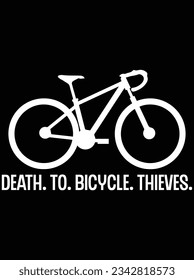 Muerte a ladrones de bicicletas diseño de arte vectorial, archivo eps. archivo de diseño para camiseta. SVG, archivo de diseño de corte EPS
