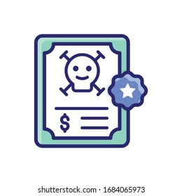 Death Bond Filled Outline vector illustration icon.
