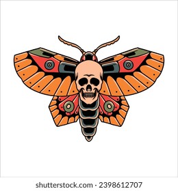 death butterfly tattoo vector design