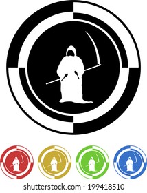Death button mosaic retro colors