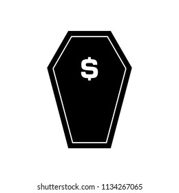 Death by loan coffin vector logo icon