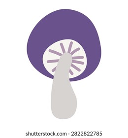 Death cap mushroom. Hand drawn vector flat. Toadstool. Dangerous ingredient in witch potions. Poisonous fairy-mushroom. Halloween holiday. Inedible. Botany. Color illustration.