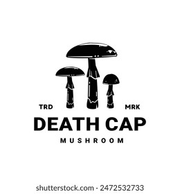 death cap mushroom logo illustration suitable for vegetable shops and gardens