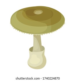 Symbol für den Vektor der Death Cap. Das Symbol für den Cartoon-Vektor wurde auf der weißen Sterbekappe isoliert.