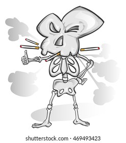 death cartoon with cigarette