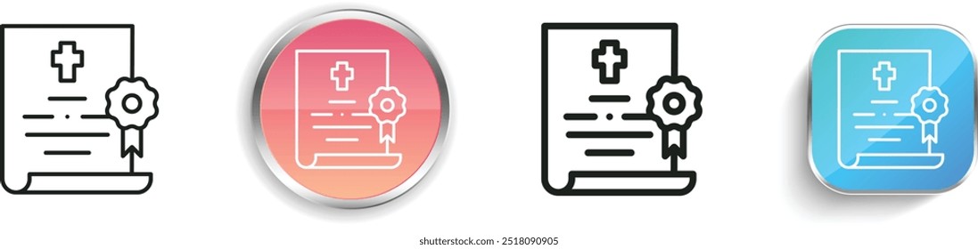 death certificate icon. Thin Linear, Regular and Button Style Design Isolated On White Background