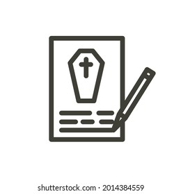 death certificate vector icon, vector illustration