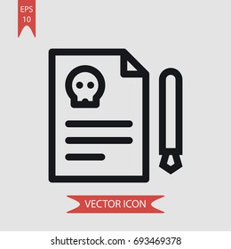 Death certificate vector icon, illustration symbol