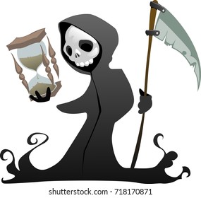 death character with hourglass