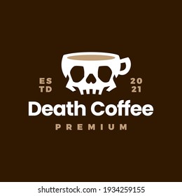 death coffee skull cup drink logo vector icon illustration