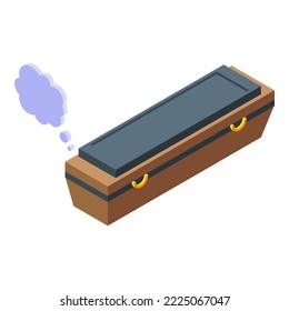 Death coffin icon isometric vector. Panic attack. Fear disorder