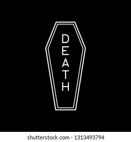 DEATH COFFIN WHITE BLACK BACKGROUND