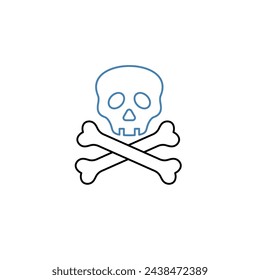 death concept line icon. Simple element illustration. death concept outline symbol design.