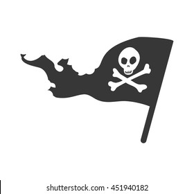 Death concept represented by skull silhouette icon. Isolated and flat illustration