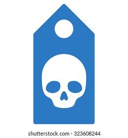 Death Coupon vector icon. Style is flat symbol, smooth blue color, rounded angles, white background.