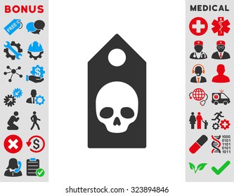 Death Coupon vector icon. Style is bicolor flat symbol, blue and gray colors, rounded angles, white background.