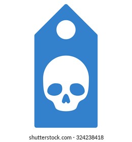 Death Coupon vector icon. Style is flat symbol, cobalt color, rounded angles, white background.