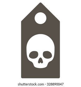 Death Coupon vector icon. Style is flat symbol, grey color, rounded angles, white background.