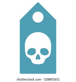 Death Coupon vector icon. Style is flat symbol, cyan color, rounded angles, white background.