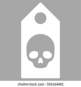 Death Coupon vector icon. Style is flat symbol, white color, rounded angles, silver background.