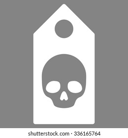 Death Coupon vector icon. Style is flat symbol, white color, rounded angles, gray background.