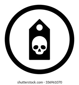 Death Coupon vector icon. Style is flat rounded symbol, black color, rounded angles, white background.