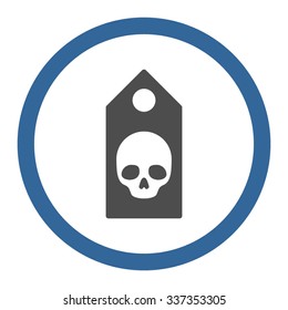 Death Coupon vector icon. Style is bicolor flat rounded symbol, cobalt and gray colors, rounded angles, white background.