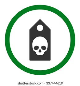 Death Coupon vector icon. Style is bicolor flat rounded symbol, green and gray colors, rounded angles, white background.