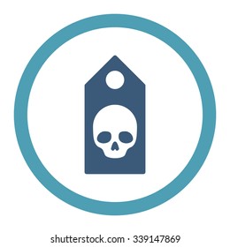 Death Coupon vector icon. Style is bicolor flat rounded symbol, cyan and blue colors, rounded angles, white background.