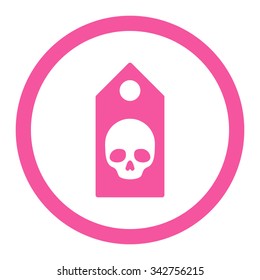 Death Coupon vector icon. Style is flat rounded symbol, pink color, rounded angles, white background.