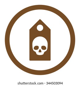 Death Coupon vector icon. Style is flat rounded symbol, brown color, rounded angles, white background.