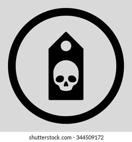 Death Coupon vector icon. Style is flat rounded symbol, black color, rounded angles, light gray background.