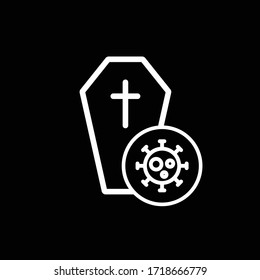 death from covid19 line icon, vector illustration