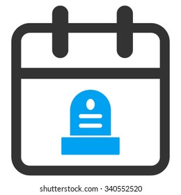 Death Date vector icon. Style is bicolor flat symbol, blue and gray colors, rounded angles, white background.