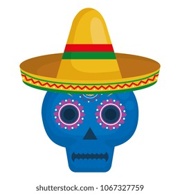 death day mask with mexican hat celebration