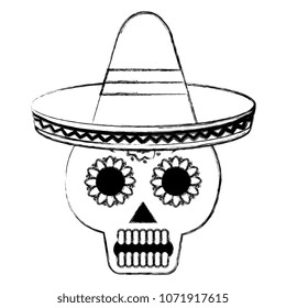 death day mask with mexican hat celebration