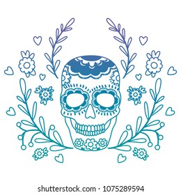 death day skull with wreath
