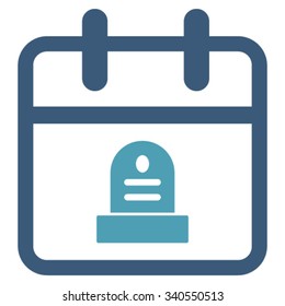 Death Day vector icon. Style is bicolor flat symbol, cyan and blue colors, rounded angles, white background.