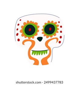 death dead day skull cartoon. mexico halloween, sugar skeleton, celebration party death dead day skull sign. isolated symbol vector illustration