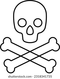 death dead skull skeleton grave Outline